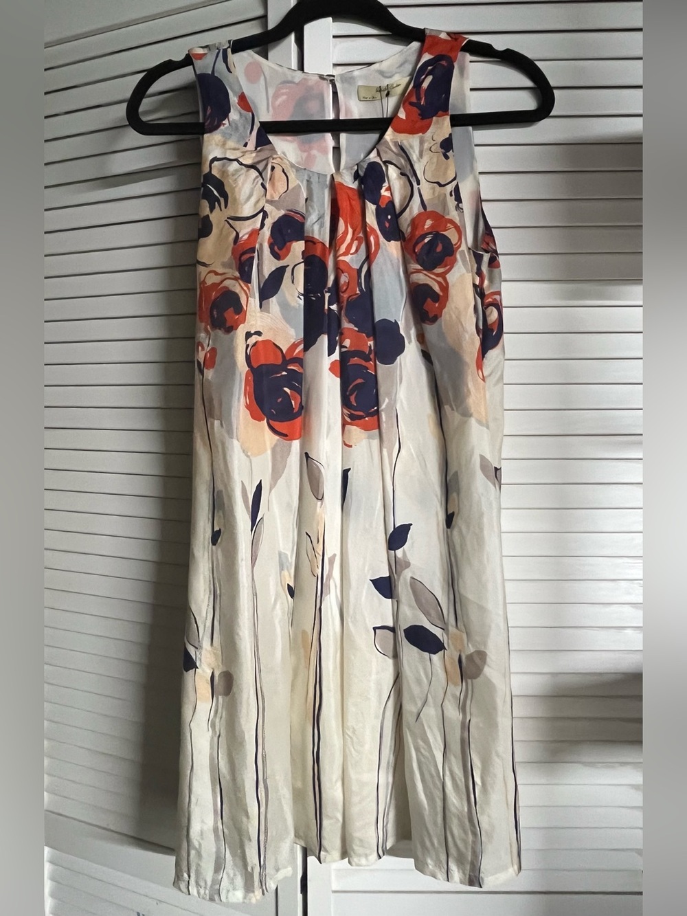 Anthropologie Women’s Cream 100% Silk Printed Sundress - Picture 2 of 7